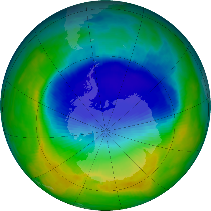 Antarctic ozone map for 08 November 1997
